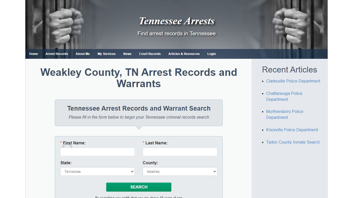 Weakley County, TN Arrest Records and Warrants